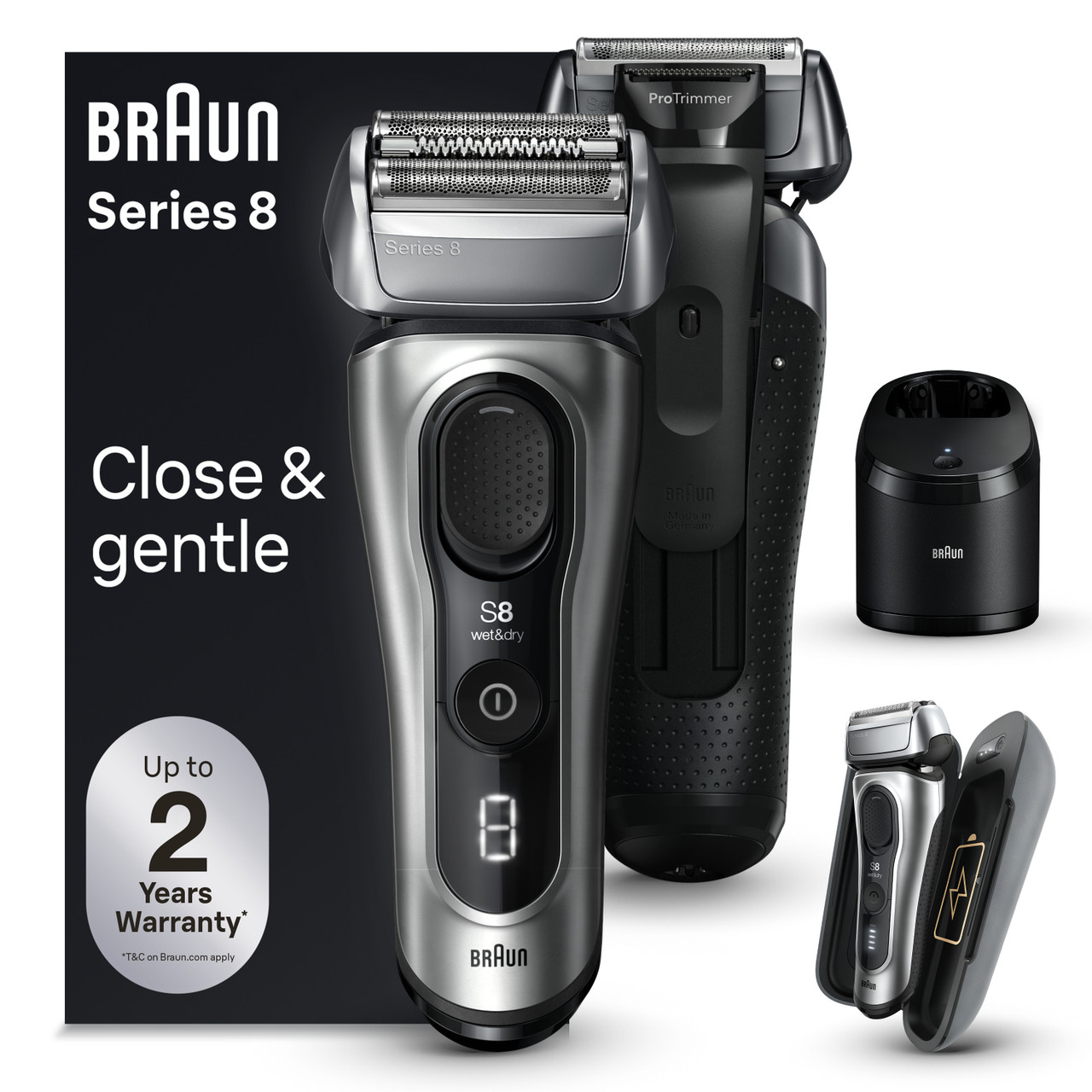 Braun Series 8 Electric Shaver with PowerCase and 5-in-1 SmartCare Center, 8577cc for Men | New Arrivals