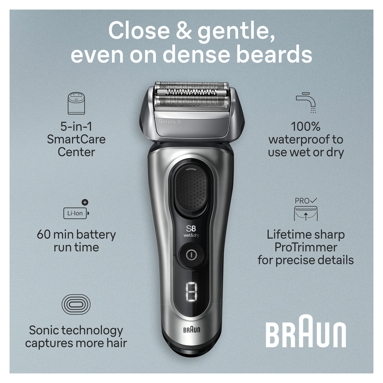 Braun Series 8 Electric Shaver with 5-in-1 SmartCare Center, 8567cc for Men | New Arrivals