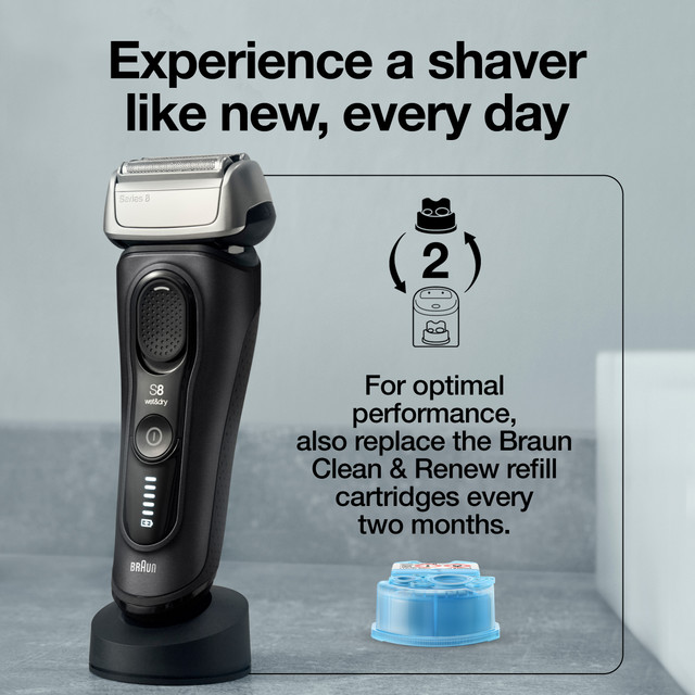 Braun Electric Shaver Head Replacement Part 83m Silver, Compatible with Series 8 Electric Razors for Men | New Arrivals