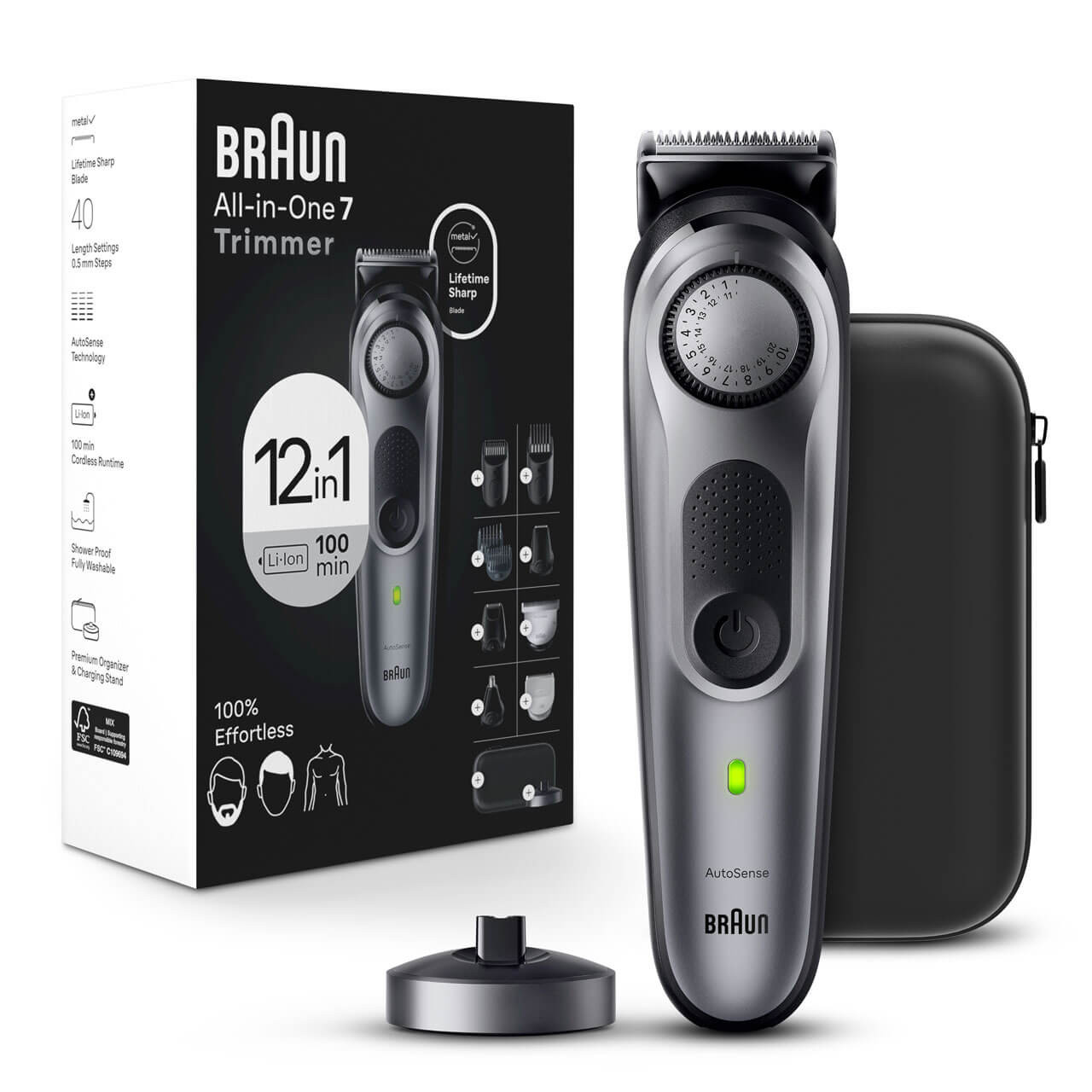 Braun All-in-One Series 7 Trimmer, 12-in-1 Kit, 7440 for Men | New Arrivals