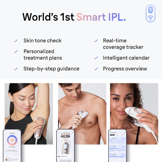 Braun Skin i·expert Smart IPL: At Home Alternative to Laser Hair Removal with 4 Caps and Vanity Case, PL7387 for Women | Quick Ship