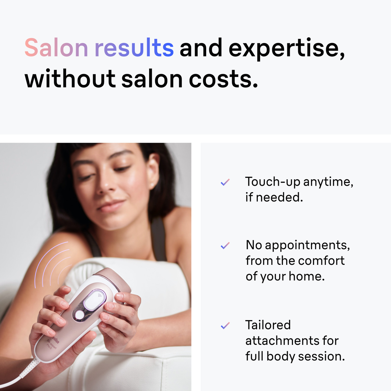 Braun Skin i·expert Smart IPL: At Home Alternative to Laser Hair Removal with 4 Caps and Vanity Case, PL7387 for Women | Quick Ship